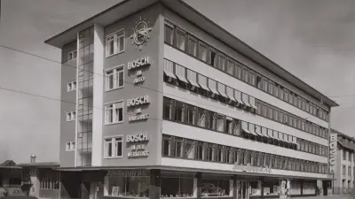 1954 bezog Bosch ein modernes Verwaltungs- und Lagergebäude an der Hohlstrasse in Zürich.