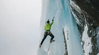Diese 40 Meter hohe Eissäule ist die Schlüsselstelle der Beta Block Super Route.